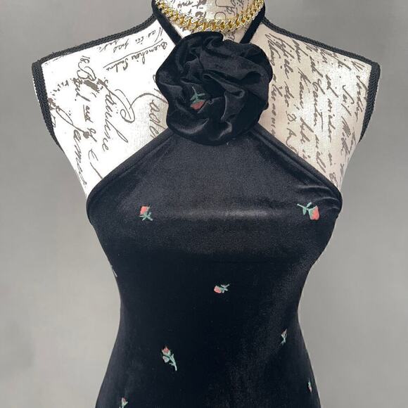 WEWOREWHAT Midi Dress Womens XS Floral Velvet Cottagecore Swiftie Romantic Chic - Picture 9 of 14